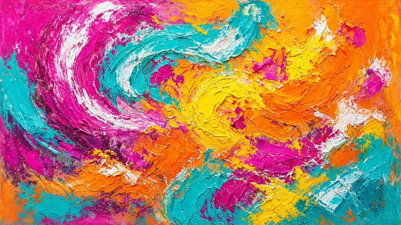 Carnival of Colour — acrylic on canvas, 36 × 20 in, by Jeanette Ernst