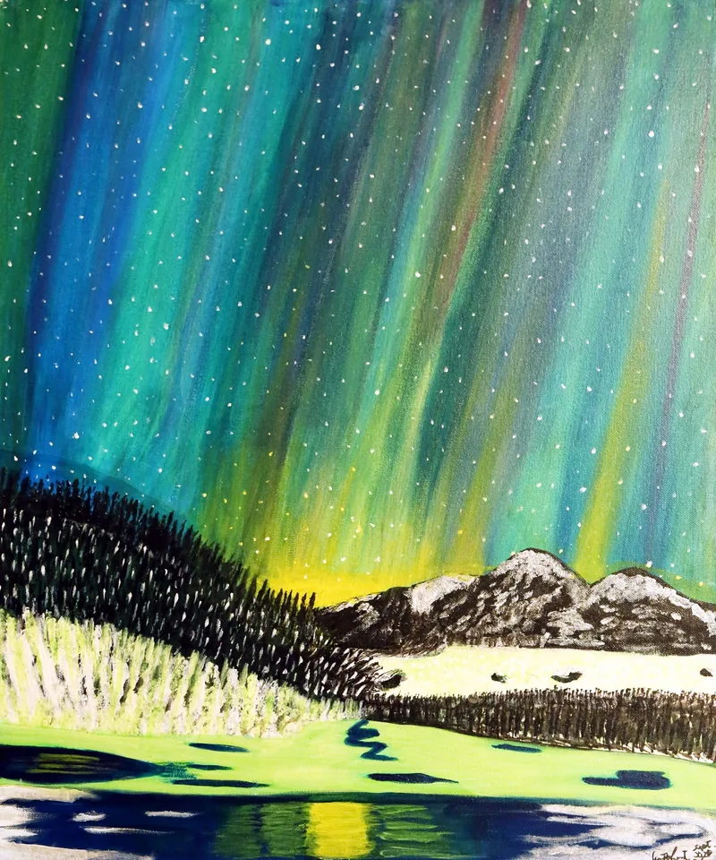 Northern Lights — painting on canvas, by Jeanette Ernst