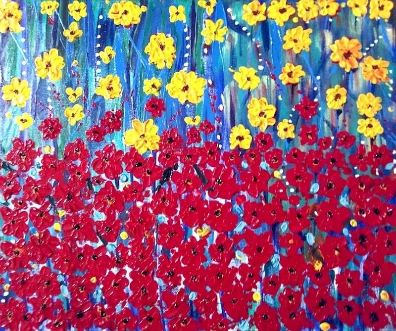 Poppy Field — painting on canvas, by Jeanette Ernst